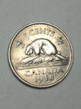 1938 Canadian 5 Cent