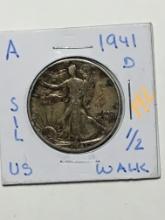 1941 D Walking Liberty Half Dollar