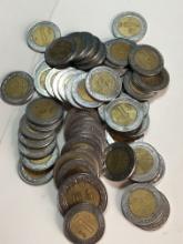 Mexico Vintage Peso Coin Lot Newer Still Good 60 + Coins Over 100 Pesos