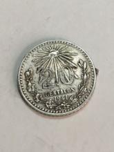 Mexico 20 Centavos Silver Coin 1941 W W 2 Coin