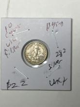 U S A Filipines 10 Centavos Silver Nice Toned 1945 D