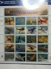 Stamp Full Sheet Unused Classic American Aircraft $6.40 Face Value