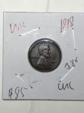 Lincoln Wheat Cent 1918 Rare Early Year