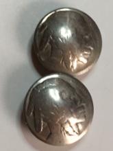 Buffalo Nickel Antique Buttons Set Of 2