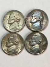 Jefferson Silver War Nickel Lot Of 4
