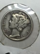 1942 D Silver Mercury Dime