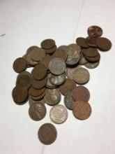 Wheat Pennies Various Dates 65 Coins