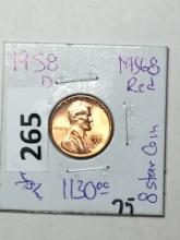 1958 D Lincoln Wheat Cent Coin 