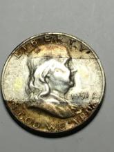 1951 P Franklin Half Dollar Toned