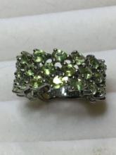 .925 14 Kt White Gold Overlay Exquisite Unheated Natural Gorgeous Myanmar Top Rich Peridot Gemstone