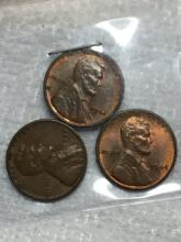 (3) Lincoln Wheat Cent 1944 P, D, S