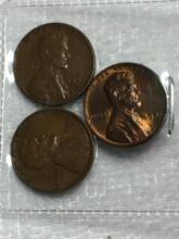 (3) Lincoln Wheat Cent 1941 P, D, S