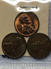 (3) Lincoln Wheat Cent 1940 P, D, S