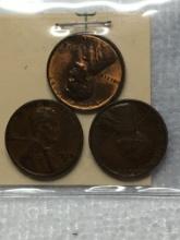 (3) Lincoln Wheat Cent 1938 P, D, S