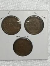 (3) Lincoln Wheat Cent 1918 P, S, 1919 S
