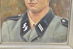 German. WWII German Soldier Oil Painting