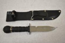 Knife With Sheath has Compass and Charpener