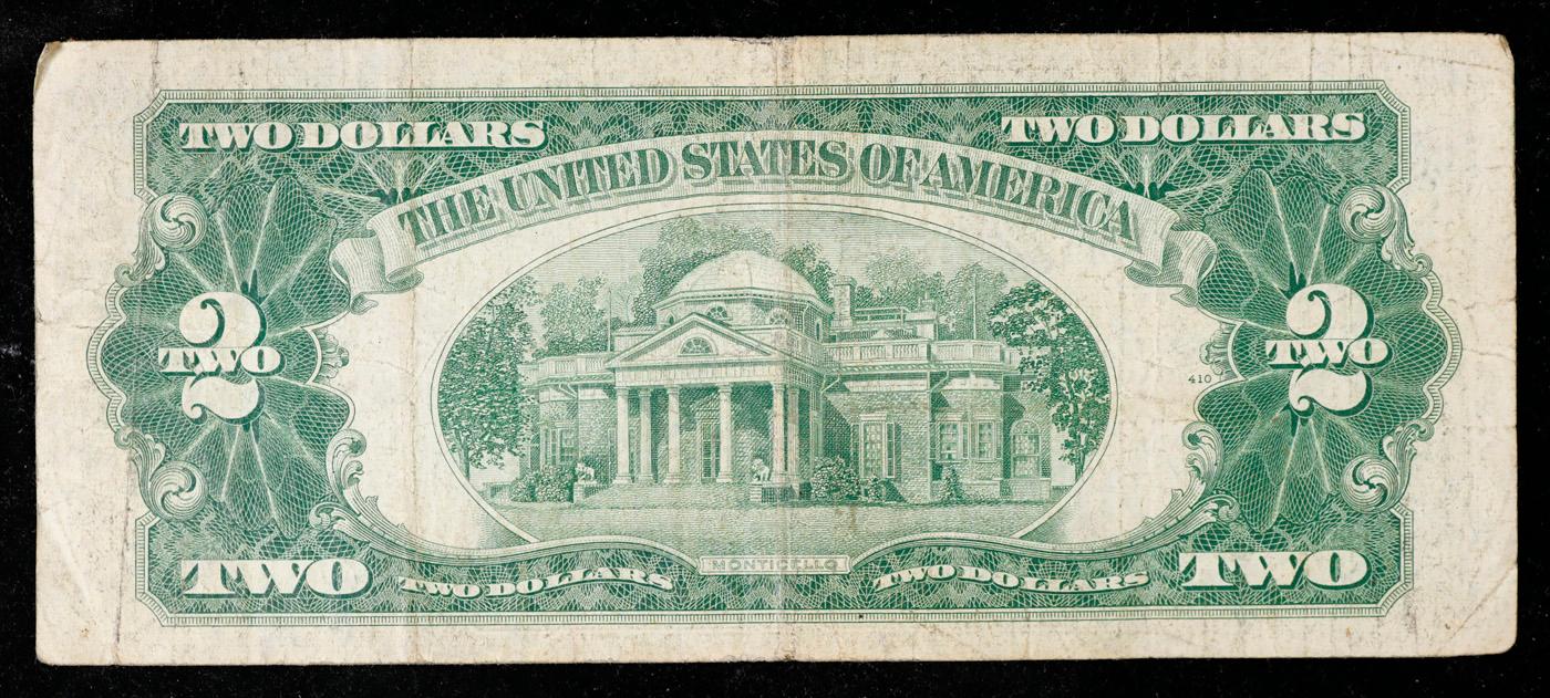 1953C $2 Red Seal United States Note Grades vf+