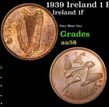 1939 Ireland 1 Farthing KM# 9 Grades Choice AU/BU Slider