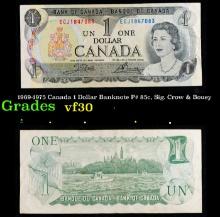 1969-1975 Canada 1 Dollar Banknote P# 85c, Sig. Crow & Bouey Grades vf++