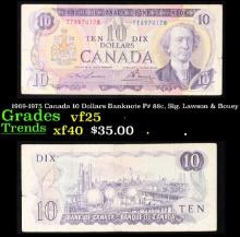 1969-1975 Canada 10 Dollars Banknote P# 88c, Sig. Lawson & Bouey Grades vf+