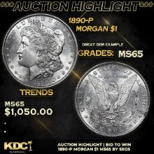 ***Auction Highlight*** 1890-p Morgan Dollar $1 Graded ms65 By SEGS (fc)