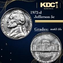 1972-d Jefferson Nickel 5c Grades Select Unc 5fs