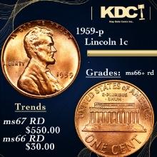 1959-p Lincoln Cent 1c Grades GEM++ RD