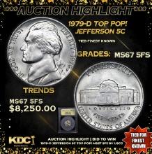 ***Auction Highlight*** 1979-d Jefferson Nickel TOP POP! 5c Graded GEM++ 5fs By USCG (fc)