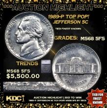 ***Auction Highlight*** 1989-p Jefferson Nickel TOP POP! 5c Graded ms68 5fs BY SEGS (fc)