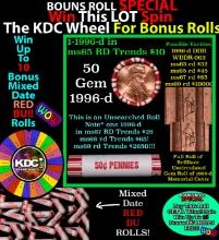 CRAZY Penny Wheel Buy THIS 1996-d solid Red BU Lincoln 1c roll & get 1-10 BU Red rolls FREE WOW