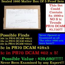 Original sealed box 5- 1990 United States Mint Proof Sets