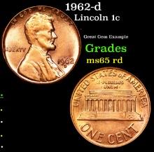 1962-d Lincoln Cent 1c Grades GEM Unc RD