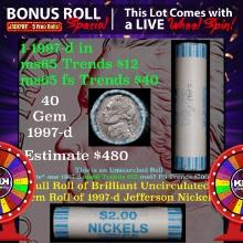 1-5 FREE BU Jefferson rolls with win of this2003-p 40 pcs N.F. String & Son $2 Nickel Wrapper