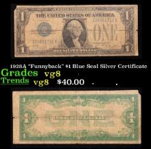 1928A $1 Blue Seal Silver Certificate Grades vg, very good