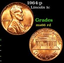 1964-p Lincoln Cent 1c Grades GEM+ Unc RD
