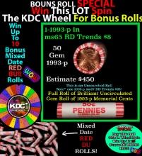 INSANITY The CRAZY Penny Wheel 1000s won so far, WIN this 1993-p BU RED roll get 1-10 FREE