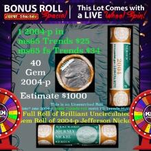 1-5 FREE BU Nickel rolls with win of this 2004-p Peace 40 pcs US Mint $2 Nickel Wrapper