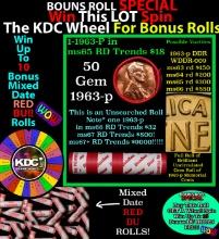 CRAZY Penny Wheel Buy THIS 1963-p solid Red BU Lincoln 1c roll & get 1-10 BU Red rolls FREE WOW Grad