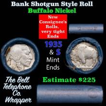 Buffalo Nickel Shotgun Roll in Old Bank Style 'Bell Telephone' Wrapper 1935 & s Mint Ends