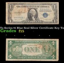 1935G Key To Series $1 Blue Seal Silver Certificate Key To Series Grades f+ Motto