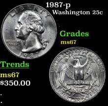1987-p Washington Quarter 25c Grades GEM++ Unc