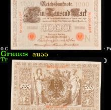 1910 Germany (Imperial) 1000 Marks Banknote P# 44b Grades Choice AU