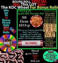 CRAZY Penny Wheel Buy THIS 1973-p solid Red BU Lincoln 1c roll & get 1-10 BU Red rolls FREE WOW Grad