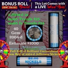 1-5 FREE BU Nickel rolls with win of this 2004-d Peace SOLID BU Jefferson 5c roll incredibly FUN whe