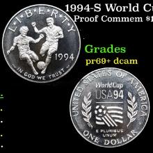 Proof 1994-S World Cup Modern Commem Dollar 1 Grades GEM++ Proof Deep Cameo