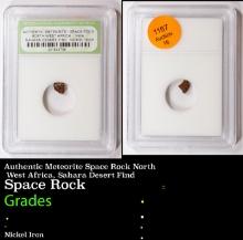 Authentic Meteorite Space Rock North West Africa, Sahara Desert Find Graded By INB