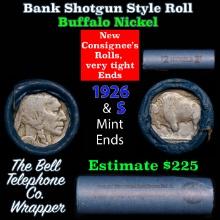 Buffalo Nickel Shotgun Roll in Old Bank Style 'Bell Telephone' Wrapper 1926 & s Mint Ends