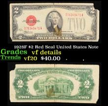 1928F $2 Red Seal United States Note Grades vf details