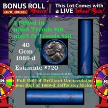 CRAZY Nickel Wheel Buy THIS 1989-d solid  BU Jefferson 5c roll & get 1-5 BU rolls FREE WOW